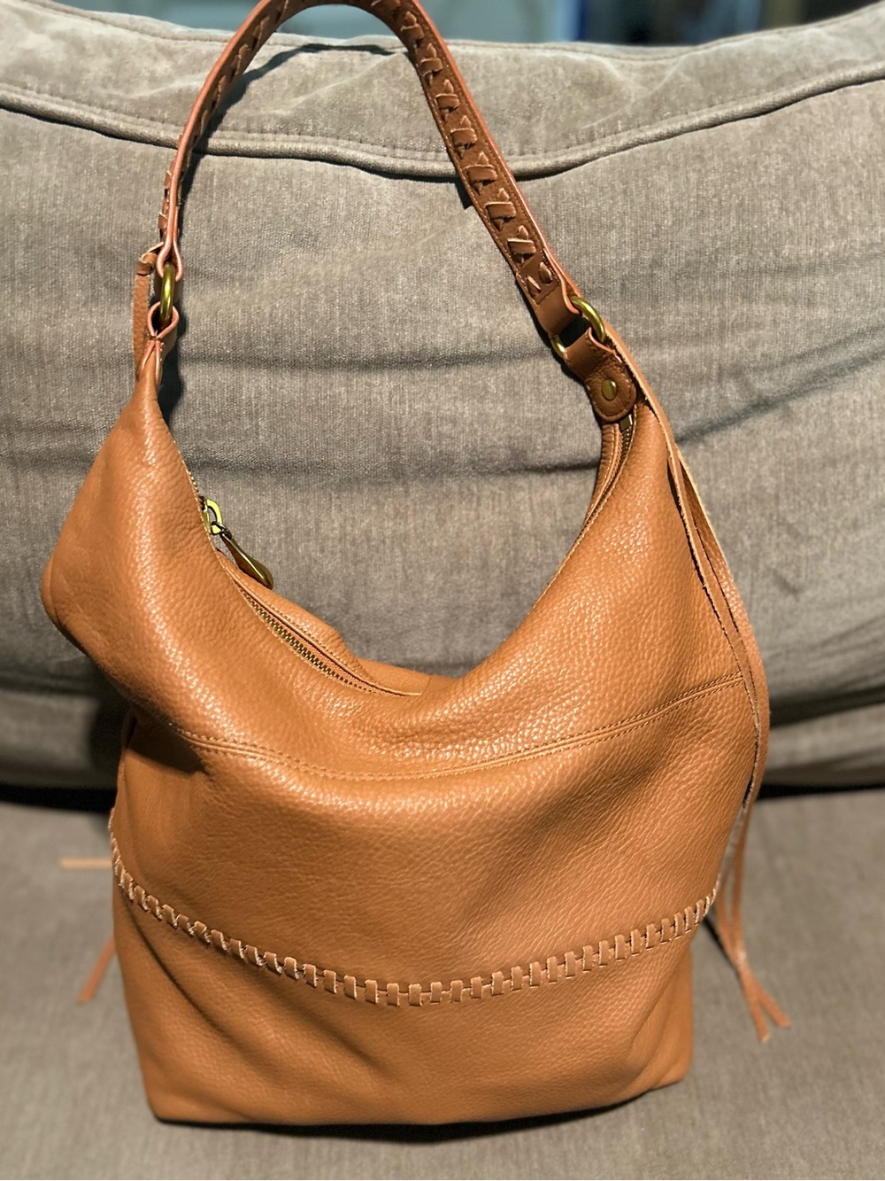 HOBO Entwine Leather Cognac Bag LIKE NEW
